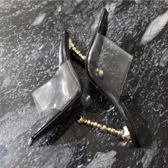 BRAND NEW CAPE ROBBIN ONE STRAP GOLD ROUN DESIGN HEEL MULES - Picture 7 of 11